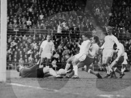 Meisterschaft NLA 1964/65: FCZ - Lausanne Sports; Torhüter Schley, Brodmann, X. Stierli, Eschmann, Bäni