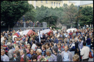 Särge der Opfer des Augustputsches in Moskau, 1991