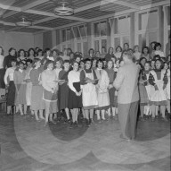 Schulklasse bei Proben: Chorkonzert für Hilfe in Ungarn, Zürich 1956