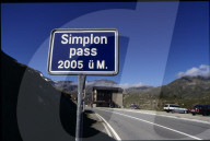 Verkehrsschild Simplon-Pass 1996