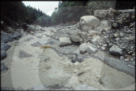 Überschwemmung in der Gemeinde Wattenwil 1990