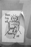 Frauenstreiktag 1991, Karikatur "Wenn Frau will, steht Mann still"