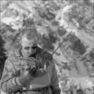 Schweizer Ski-Nati beim Training auf dem Pizol 1967; Coach Grünenfelder