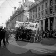 Transparent, Demonstration der Bau- und Holzarbeiter, Lausanne 1946