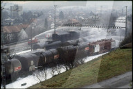 Löscharbeiten nach Tankwagen-Explosion in Stein 1991