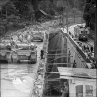 Bern; Belastungsprobe Tiefenaubrücke; 1965