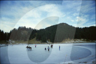 Zugefrorener See Seebli, Hoch Ybrig 1988
