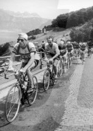 Tour de Suisse 1955: Serra, Koblet, Hollenstein und Kübler am Kerenzerberg