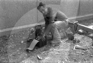 Sprengmeister mit elektrischer Fernzündung, Chur 1970