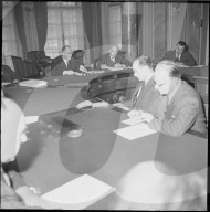 Bundesrat Hans Streuli, erste Pressekonferenz, 1954