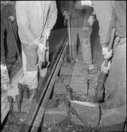 Auswechslung der Eisenbahnbrücke in Zürich-Wipkingen 1947