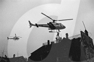 Polizeihelikopter bei Wohlgroth-Räumung, Zürich 1993