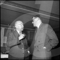 Pressekonferenz,  Bundesrat Escher zum Rheinau- Projekt 1951