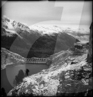 Cleuson-Staudamm im Bau 1948