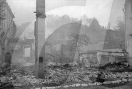 WK 2: Bombenabwürfe; abgebrannte Häuser, Schaffhausen 1944