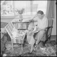 Ferdi Kübler und Sohn André mit Fan-Post 1950