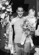 Tour de France-Sieger Kübler beim Empfang in Zürich 1950