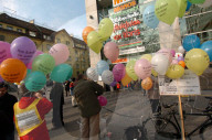 Gewerkschafts-Demonstration vor dem Migros-Hauptsitz