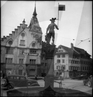 Nach 2. Weltkrieg: Transparent 'Zug hilft Fürstenfeld', Zug 1946