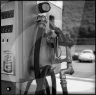 Tankstelle in Stans 1971: Zapfsäule