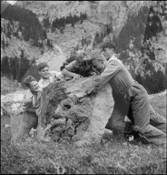 WK 2: Landhilfe; Lehrlinge räumen eine Alp, 1942