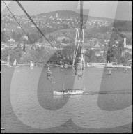 Gondelbahn über den Zürichsee um 1959