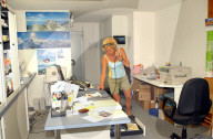 Margrit Goldiger im Pavillon von Beckenried-Tourismus, 2005