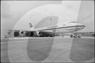 Boeing 747 auf neuem Triebwerkprüfstand der Swissair 1971