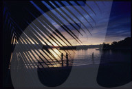 Sonnenuntergang am Strand, Guadeloupe 1985
