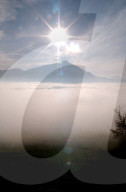 Blick vom Zugerberg übers Nebelmeer auf Rigi, Winter 2006