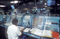 Kontrollzentrum Ariane-Mission auf Französisch Guayana 1987