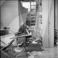 Verwüstete Wohnung nach Gasexplosion, Küsnacht 1952