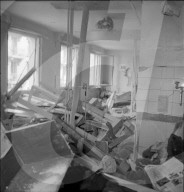 Verwüstete Wohnung nach Gasexplosion, Genf 1953