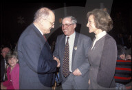 Markus Lusser mit Christoph und Silvia Blocher, 1995