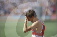 Olympische Spiele Los Angeles 1984: Pierre Délèze nach seinem Sturz
