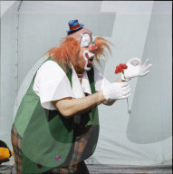 Clown Walter Galetti mit Rose 1970 