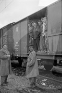 Russische Internierte verlasssen die Schweiz; 1945