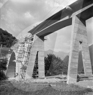 Viadukt Sembrancher-Châble im Bau; 1952