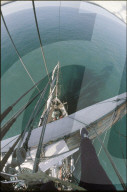 Blick auf Deck und Meer
