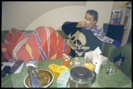 Daniel Beck mit Grippe im Bett