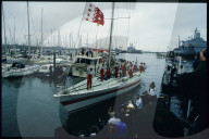 Siegerboot "UBS Switzerland" des Whitebread Round the World Race, 1986 