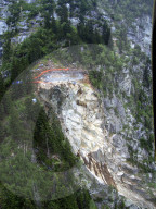 Felskopf über der A2 bei Gurtnellen, vor Sprengung 2006