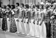 Das Schweizer Nationalteam mit Trainer Jack Günthard 1976
