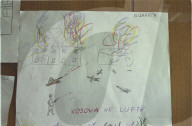 Zeichnungen von kriegstraumatisierten Kindern aus dem Kosovo, 1999