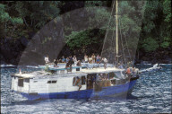 Passagierschiff auf der Insel Sawu, Indonesien, 1986