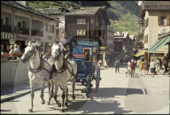 Kutscher mit Pferdewagen, Zermatt 