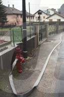 Hydrant mit Feuerwehrschlauch in Moirans-en-Montagne 1996