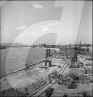 Baustelle am Ufer der Donau, Budapest 1948