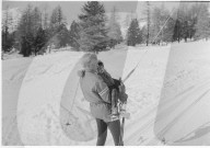 Farahnaz Pahlavi von Persien am Bügellift, St. Moritz 1967