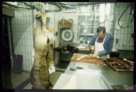 Metzgerei für Wildbret im Comestible Bianchi, Zürich 1984